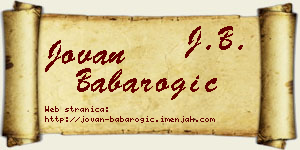 Jovan Babarogić vizit kartica